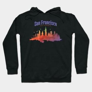 San Francisco Watercolor Skyline Hoodie